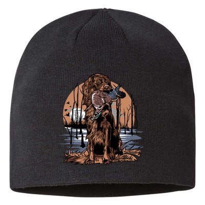 Hunting Dog Retrieving Duck Swamp Scene Sustainable Beanie