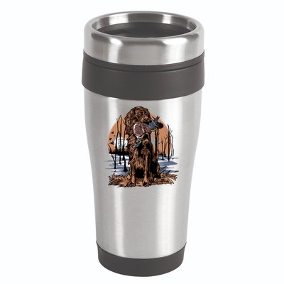 Hunting Dog Retrieving Duck Swamp Scene 16oz Travel Tumbler