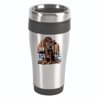 Hunting Dog Retrieving Duck Swamp Scene 16oz Travel Tumbler