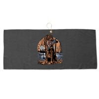 Hunting Dog Retrieving Duck Swamp Scene Large Microfiber Waffle Golf Towel