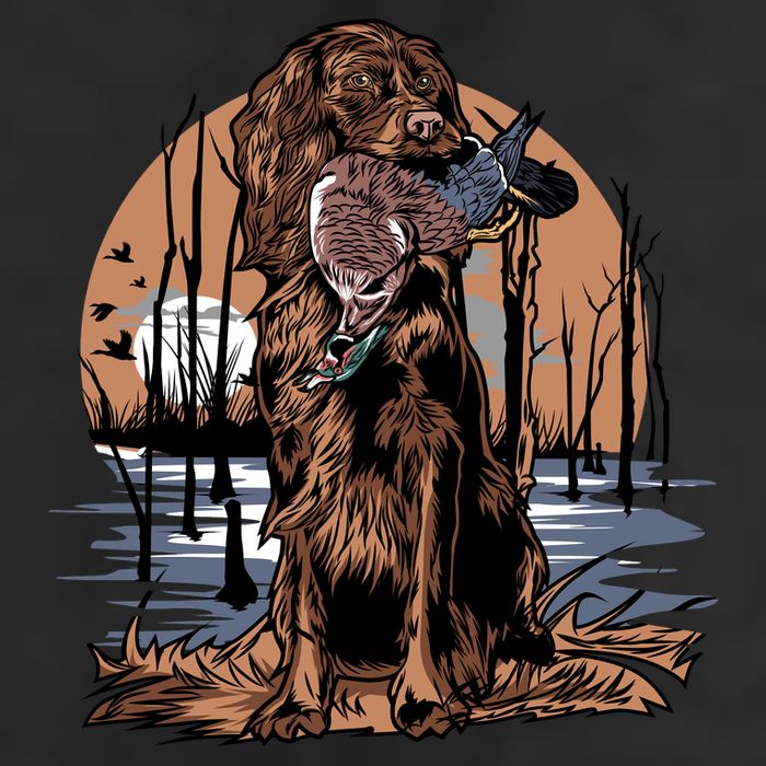 Hunting Dog Retrieving Duck Swamp Scene 25L Jumbo Tote