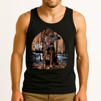 Hunting Dog Retrieving Duck Swamp Scene Tank Top