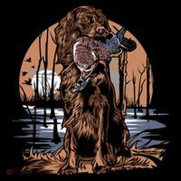 Hunting Dog Retrieving Duck Swamp Scene Crop Top