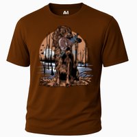 Hunting Dog Retrieving Duck Swamp Scene Performance Shirt