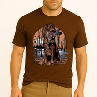 Hunting Dog Retrieving Duck Swamp Scene Performance Shirt
