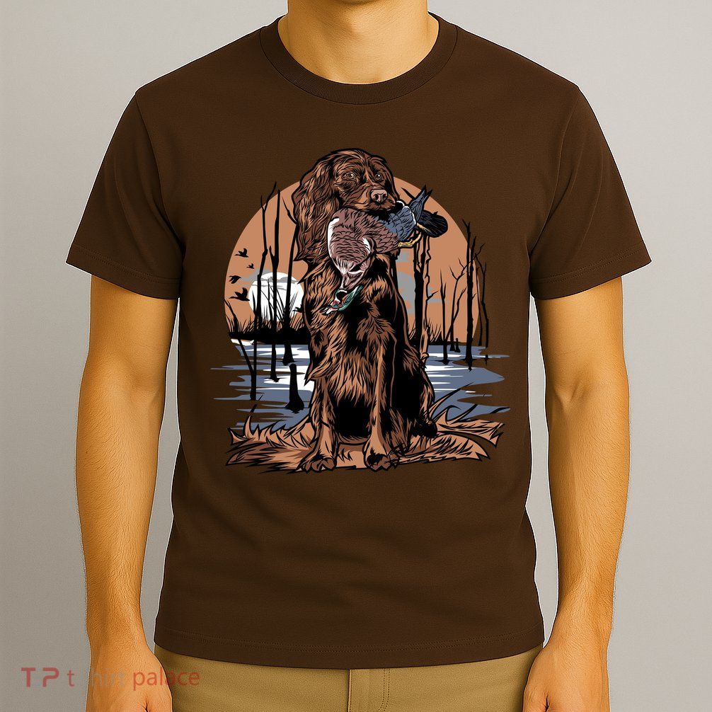 Hunting Dog Retrieving Duck Swamp Scene T-Shirt