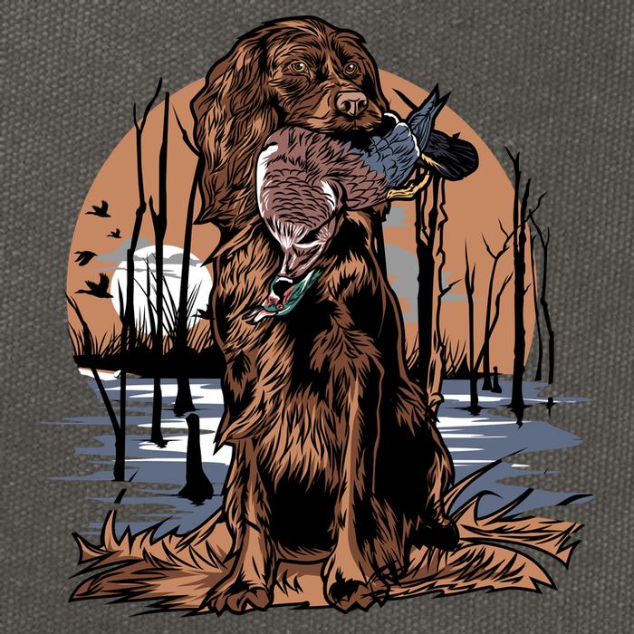 Hunting Dog Retrieving Duck Swamp Scene Cotton Canvas Backpack