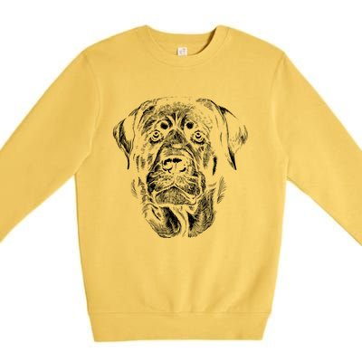 Hand Drawn Rottweiler Dog Premium Crewneck Sweatshirt