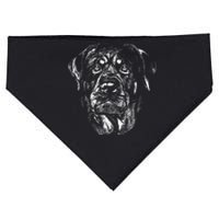 Hand Drawn Rottweiler Dog USA-Made Doggie Bandana