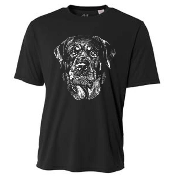 Hand Drawn Rottweiler Dog Cooling Performance Crew T-Shirt