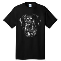 Hand Drawn Rottweiler Dog Tall T-Shirt