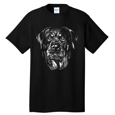 Hand Drawn Rottweiler Dog Tall T-Shirt