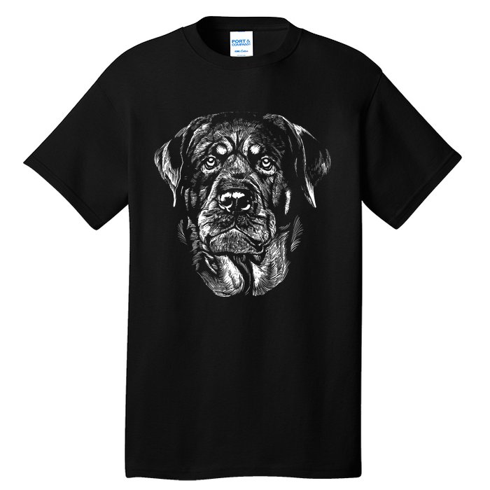 Hand Drawn Rottweiler Dog Tall T-Shirt