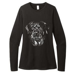 Hand Drawn Rottweiler Dog Womens CVC Long Sleeve Shirt