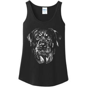 Hand Drawn Rottweiler Dog Ladies Essential Tank