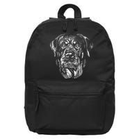 Hand Drawn Rottweiler Dog 16 in Basic Backpack