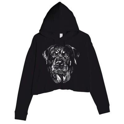 Hand Drawn Rottweiler Dog Crop Fleece Hoodie