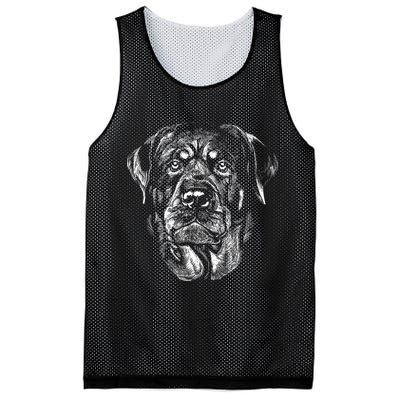 Hand Drawn Rottweiler Dog Mesh Reversible Basketball Jersey Tank