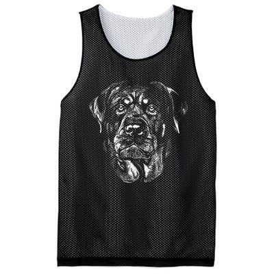 Hand Drawn Rottweiler Dog Mesh Reversible Basketball Jersey Tank