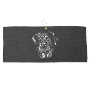 Hand Drawn Rottweiler Dog Large Microfiber Waffle Golf Towel