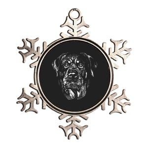 Hand Drawn Rottweiler Dog Metallic Star Ornament