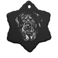 Hand Drawn Rottweiler Dog Ceramic Star Ornament