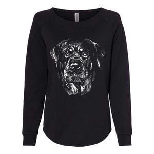 Hand Drawn Rottweiler Dog Womens California Wash Sweatshirt