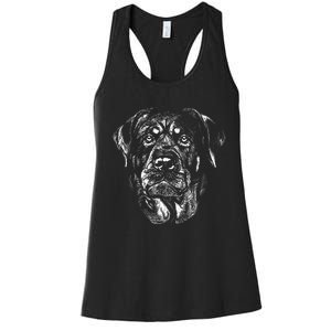 Hand Drawn Rottweiler Dog Women's Racerback Tank