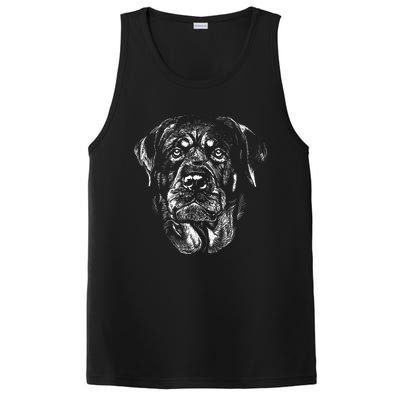 Hand Drawn Rottweiler Dog PosiCharge Competitor Tank