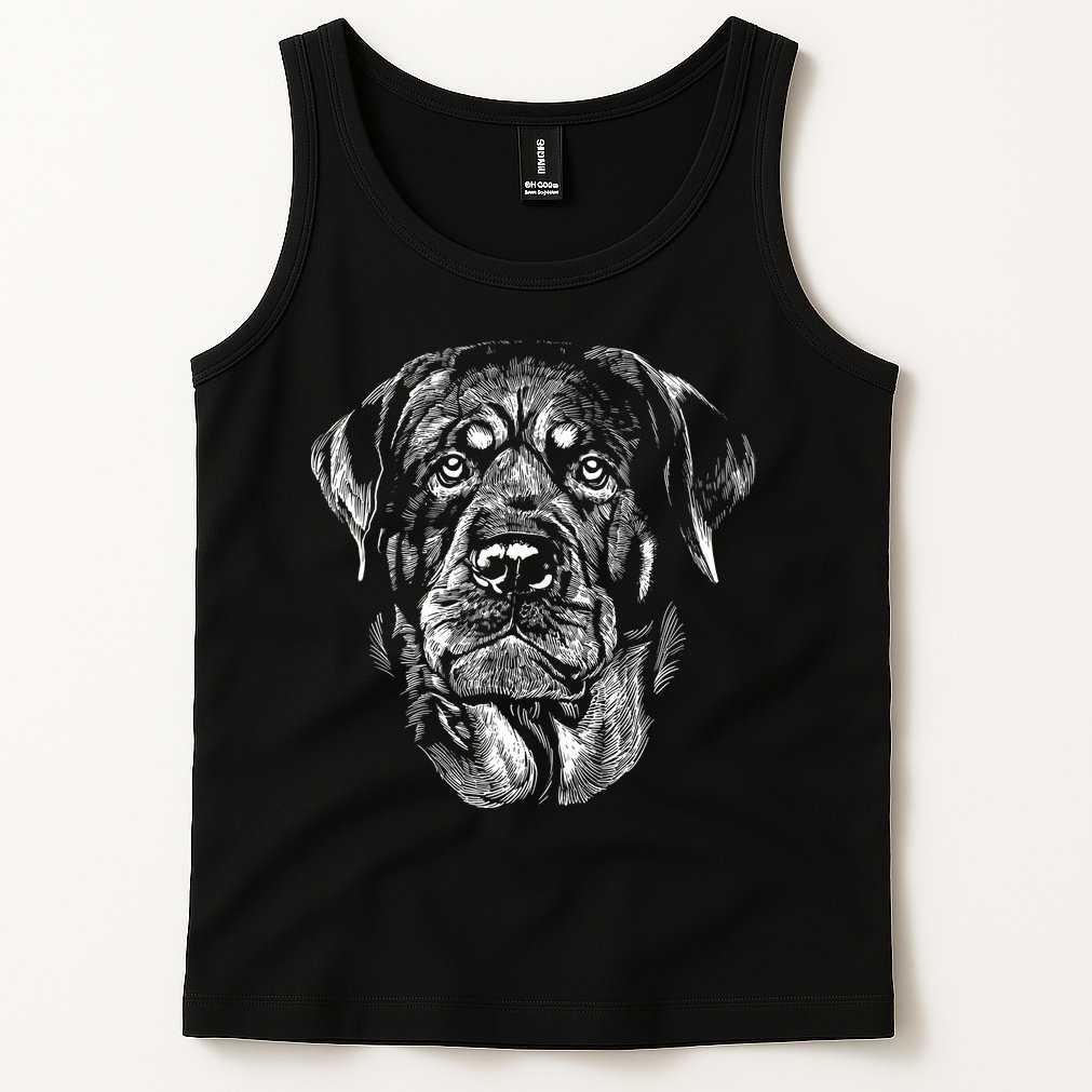 Hand Drawn Rottweiler Dog Tank Top