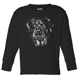 Hand Drawn Rottweiler Dog Toddler Long Sleeve Shirt