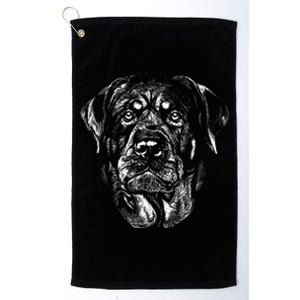 Hand Drawn Rottweiler Dog Platinum Collection Golf Towel