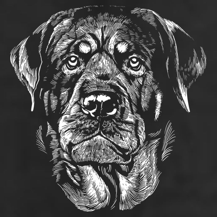 Hand Drawn Rottweiler Dog Golf Towel