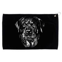 Hand Drawn Rottweiler Dog Grommeted Golf Towel