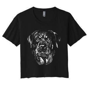 Hand Drawn Rottweiler Dog Women's Crop Top Tee