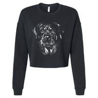 Hand Drawn Rottweiler Dog Cropped Pullover Crew