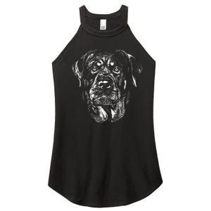 Hand Drawn Rottweiler Dog Women's Perfect Tri Rocker Tank