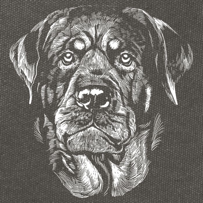 Hand Drawn Rottweiler Dog Cotton Canvas Backpack