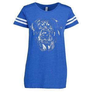 Hand Drawn Rottweiler Dog Enza Ladies Jersey Football T-Shirt