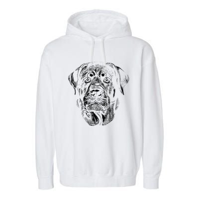 Hand Drawn Rottweiler Dog Garment-Dyed Fleece Hoodie