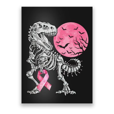 Halloween Dinosaur Ribbon Breast Cancer Awareness Poster
