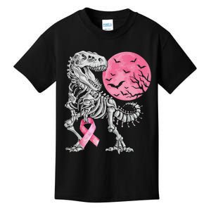 Halloween Dinosaur Ribbon Breast Cancer Awareness Kids T-Shirt