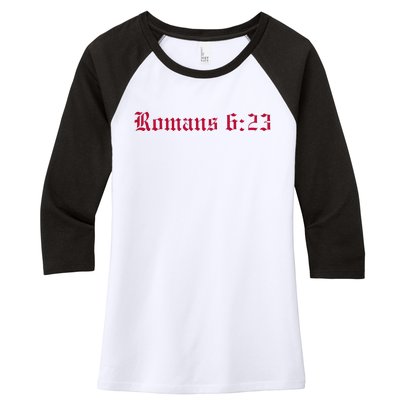 Houston Dietrich Romans 6 23 Wages Of Sin Women's Tri-Blend 3/4-Sleeve Raglan Shirt