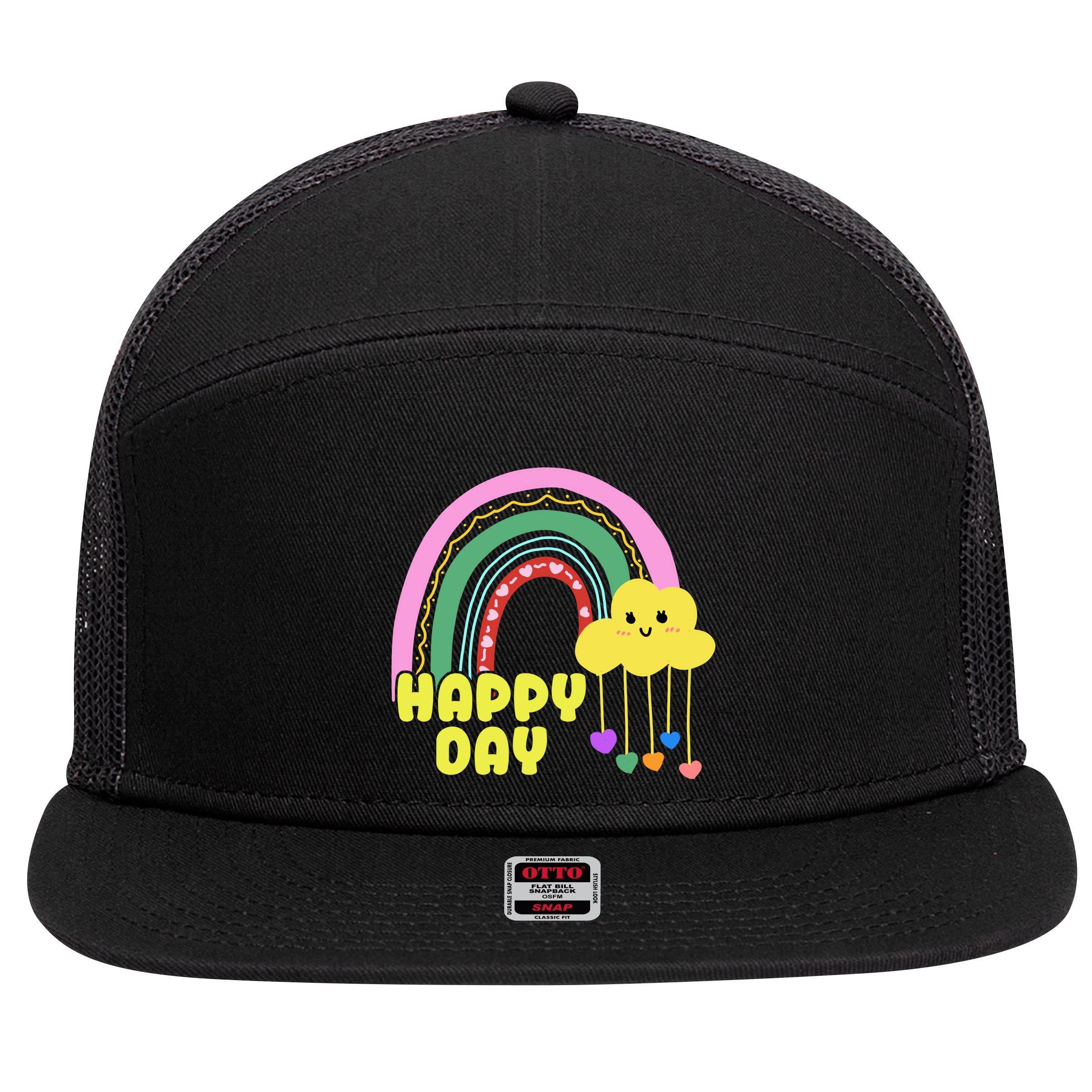 Happy Day Retro 80s Sunshine 7 Panel Mesh Trucker Snapback Hat
