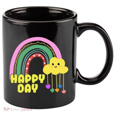 Happy Day Retro 80s Sunshine 11oz C Handle Ceramic Mug