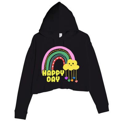 Happy Day Retro 80s Sunshine Crop Fleece Hoodie