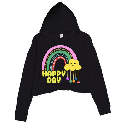 Happy Day Retro 80s Sunshine Crop Fleece Hoodie