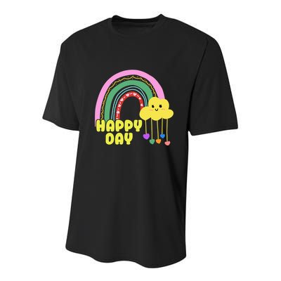 Happy Day Retro 80s Sunshine Youth Performance Sprint T-Shirt