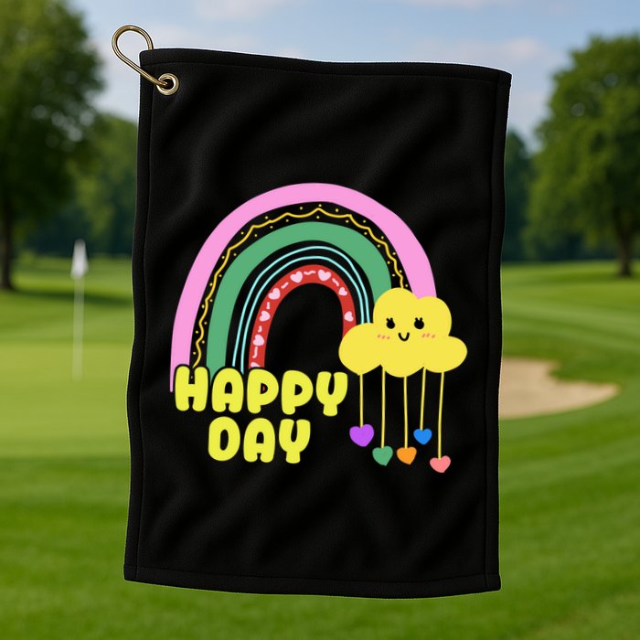 Happy Day Retro 80s Sunshine Golf Towel