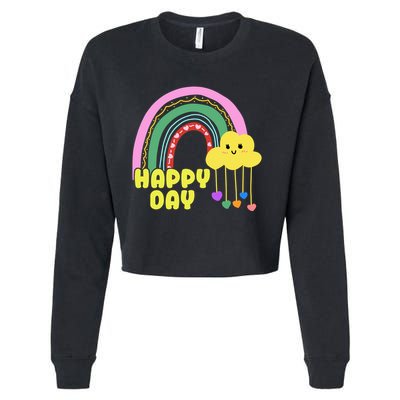 Happy Day Retro 80s Sunshine Cropped Pullover Crew